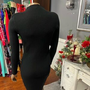 Peak a Boo Rib Knit Sweater Dress